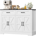 Armoire de cuisine avec quatre portes et deux tiroirs, mobilier fonctionnel concu pour organiser efficacement la piece