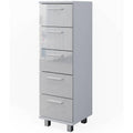 Meuble salle de bain blanc brillant 95 cm, colonne compacte pour rangement quotidien